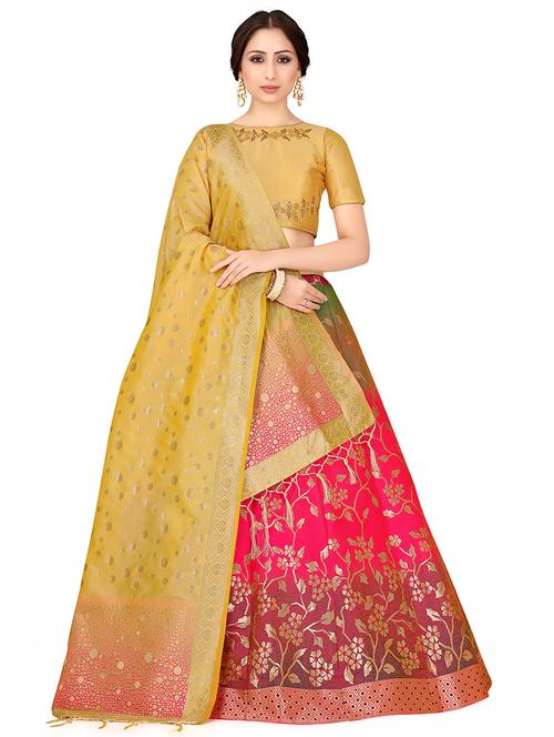 foil print contrast kalidar lehenga - 16700287 -  Standard Image - 0