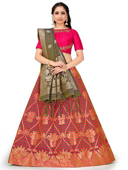 foil print contrast kalidar lehenga  - 16700297 -  Standard Image - 0