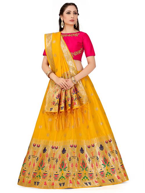 foil print contrast kalidar lehenga  - 16700307 -  Standard Image - 0
