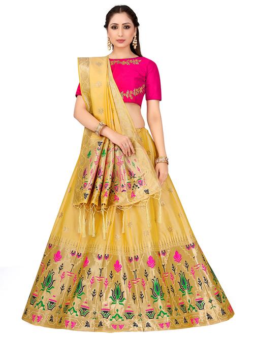 foil print contrast kalidar lehenga - 16700310 - Standard Image - 0