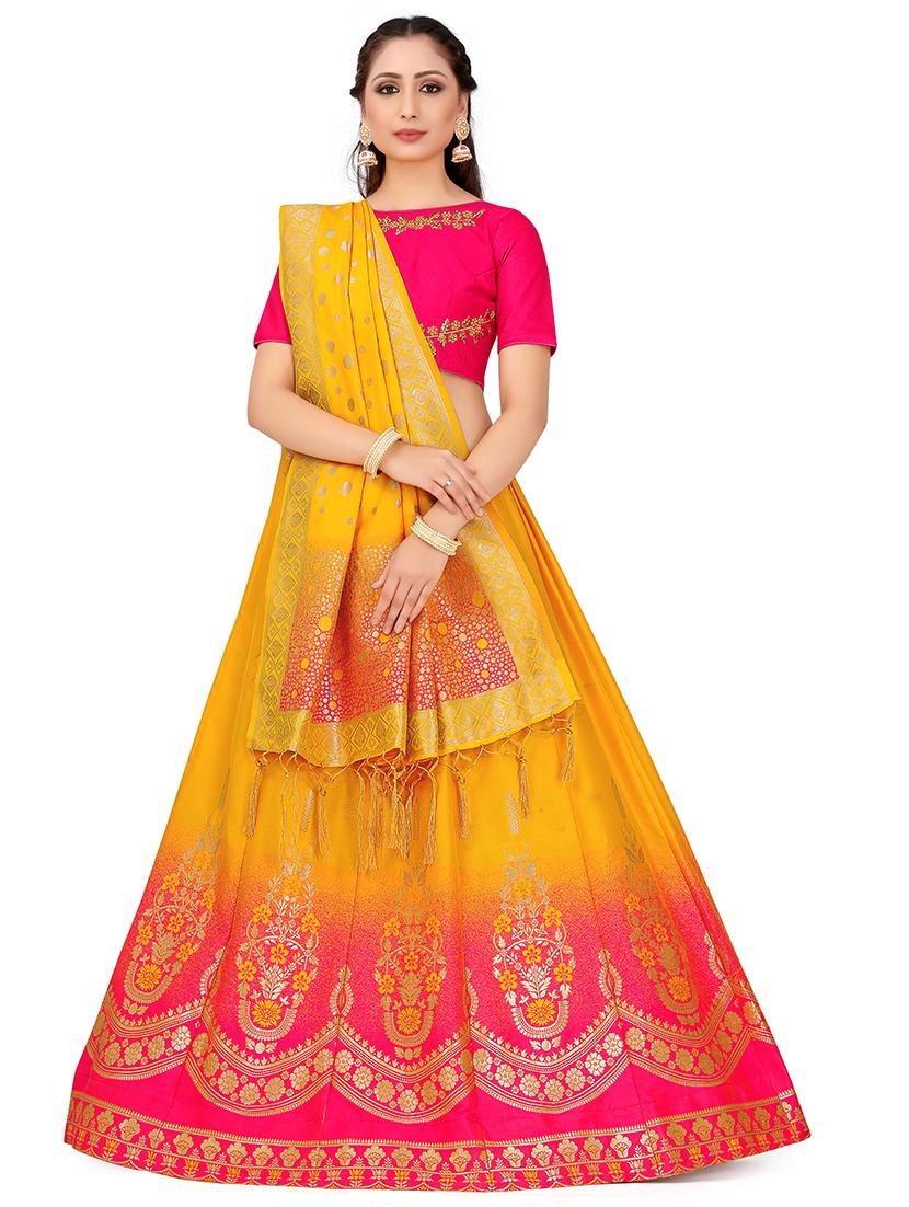 foil print contrast kalidar lehenga  - 16700316 -  Zoom Image - 0