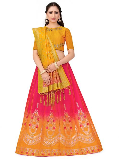 foil print contrast kalidar lehenga - 16700318 - Standard Image - 0