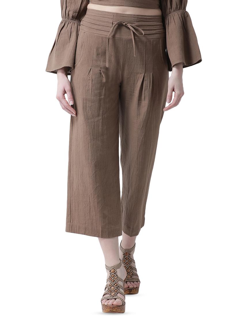 tie front pleated trouser - 16700385 - Zoom Image - 0