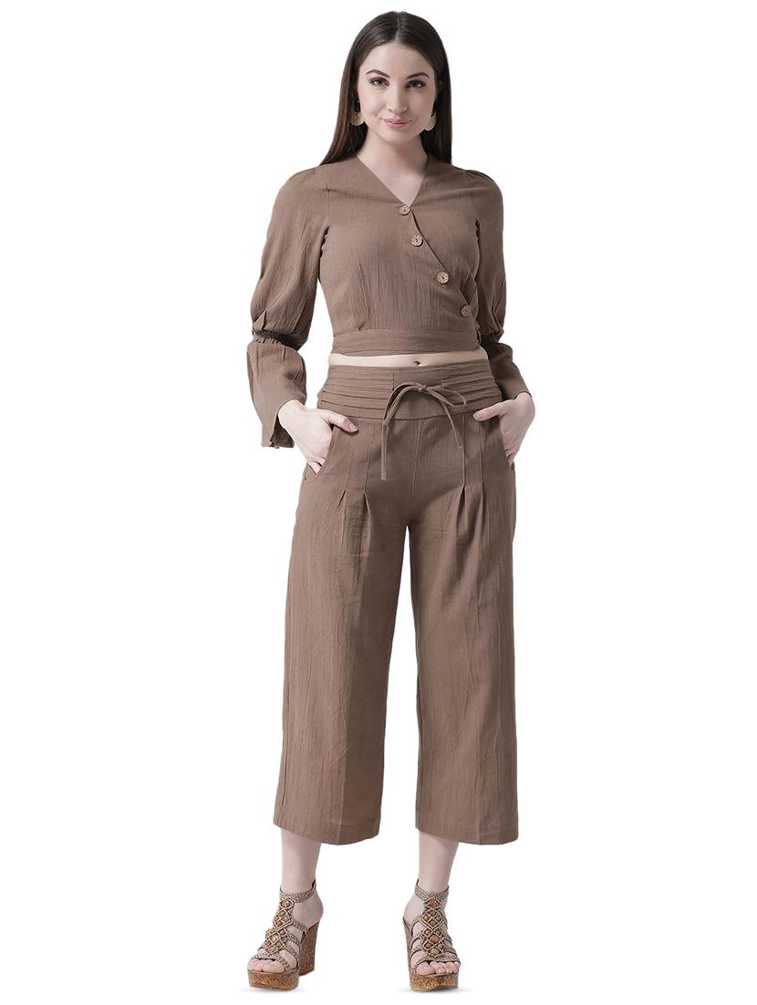 tie front pleated trouser - 16700385 - Standard Image - 3