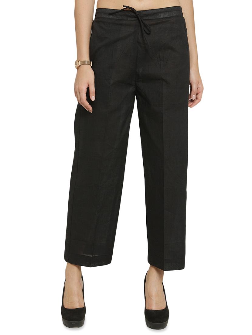 solid flat front tailored pants