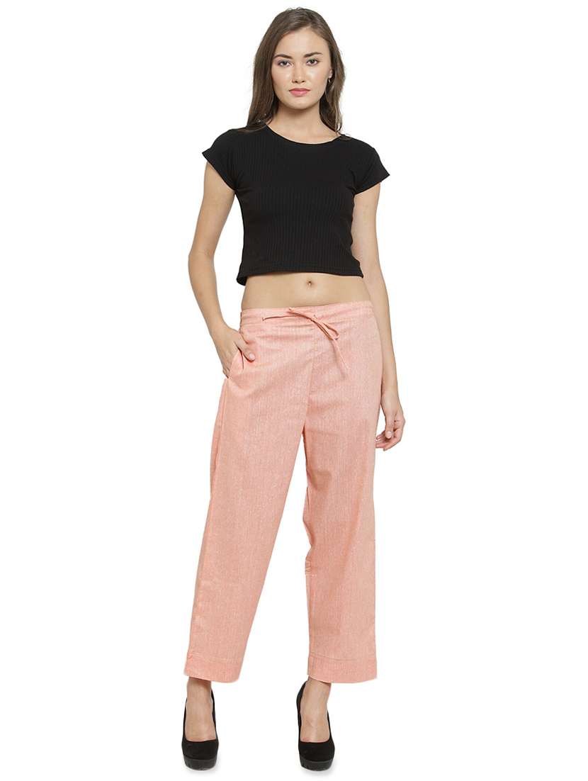 solid flat front tailored pants - 16702669 - Standard Image - 3