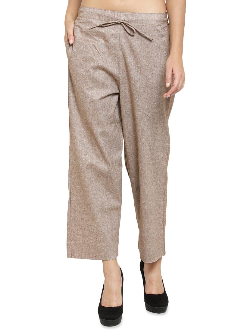 tie front solid flat front trouser - 16702673 - Zoom Image - 0