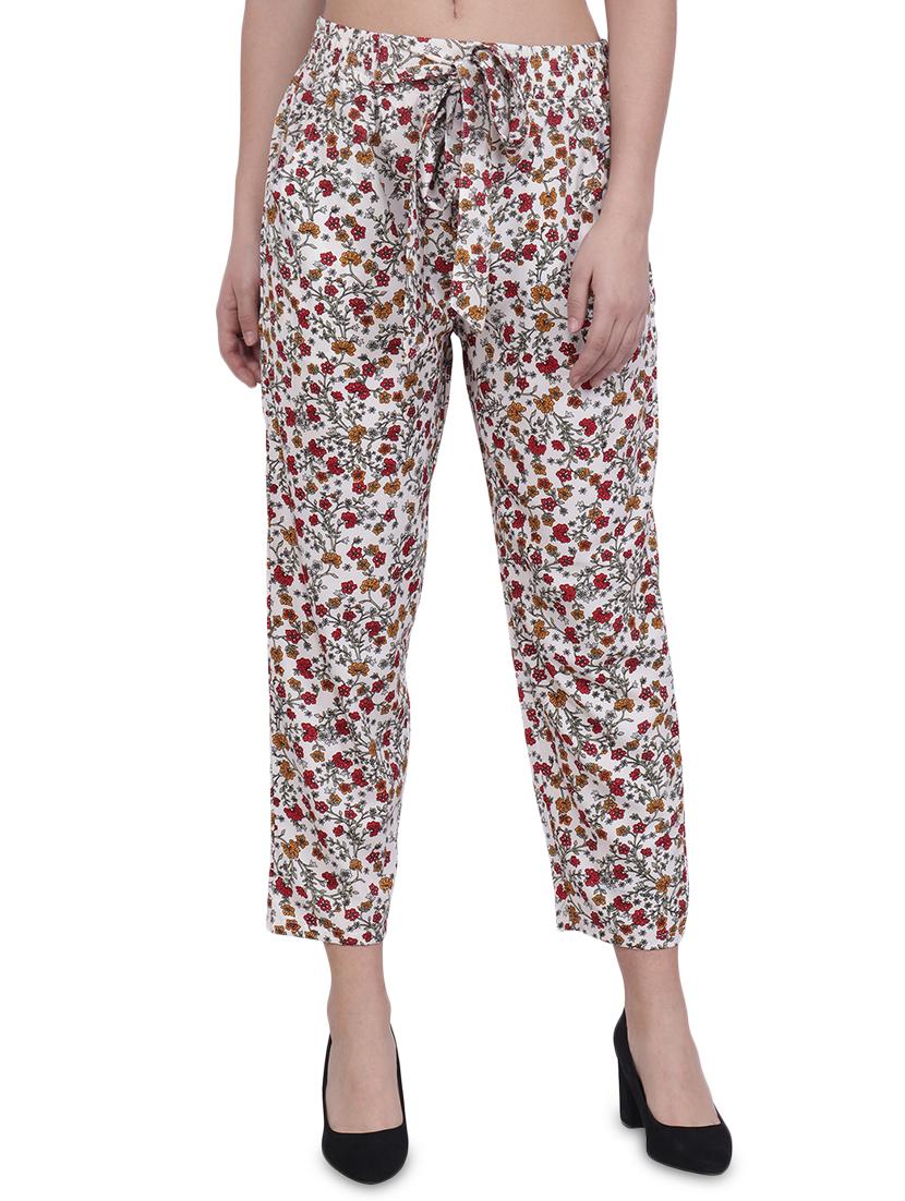 tie up waist floral trouser  - 16702694 -  Zoom Image - 0