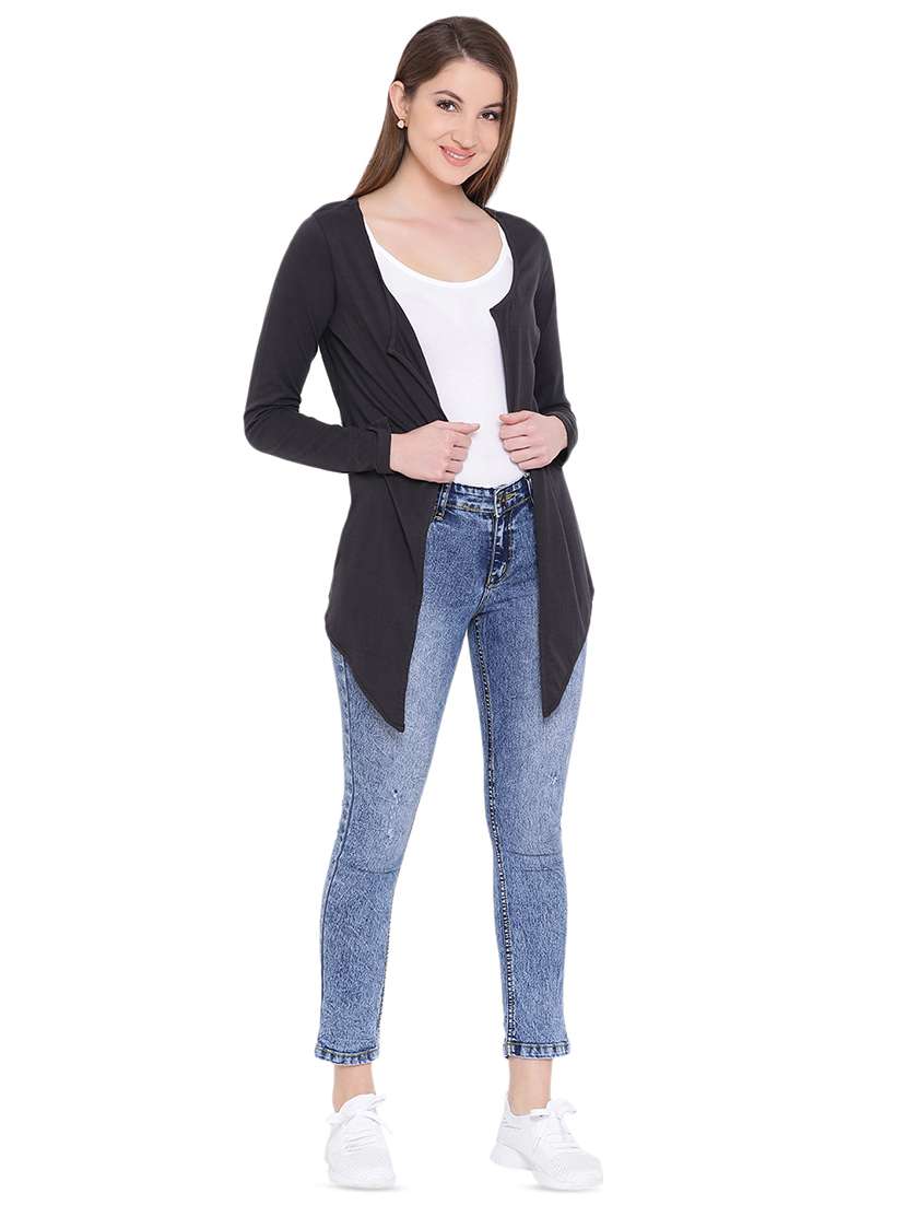 long sleeved asymmetric shrug - 16702833 - Standard Image - 3
