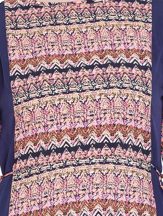 abstract printed a-line ethnic dress - 16702834 - Standard Image - 3