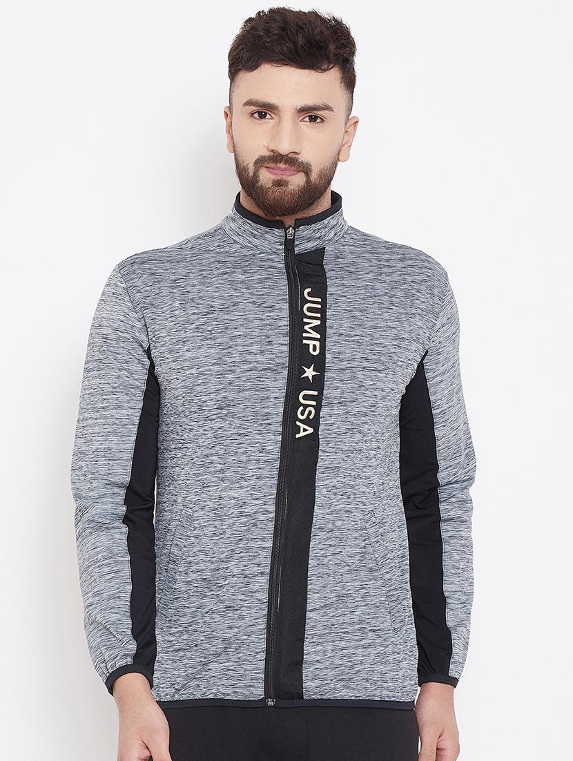 grey self design casual jacket - 16704354 - Zoom Image - 0
