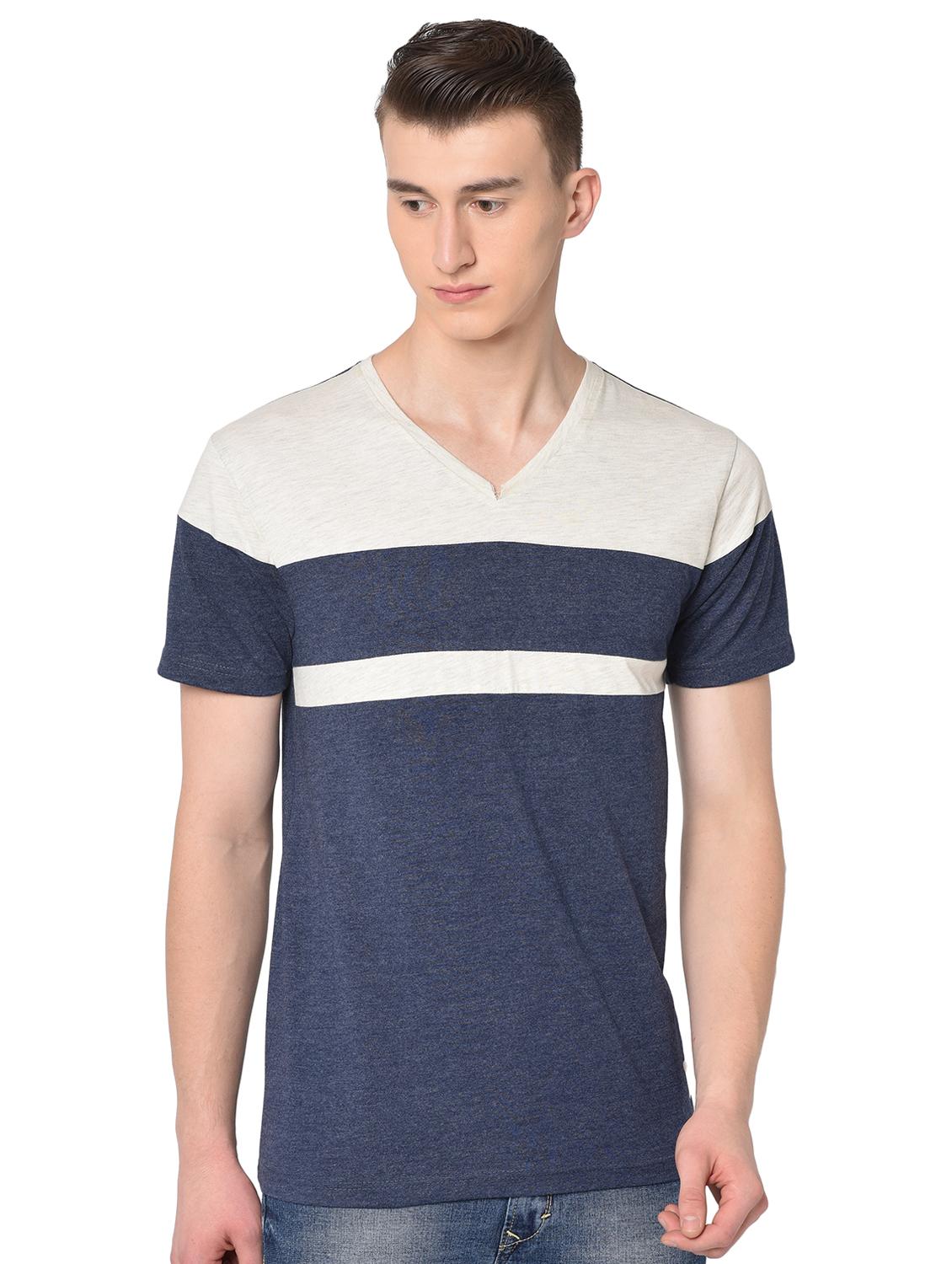 blue color block t-shirt - 16704432 -  Zoom Image - 0