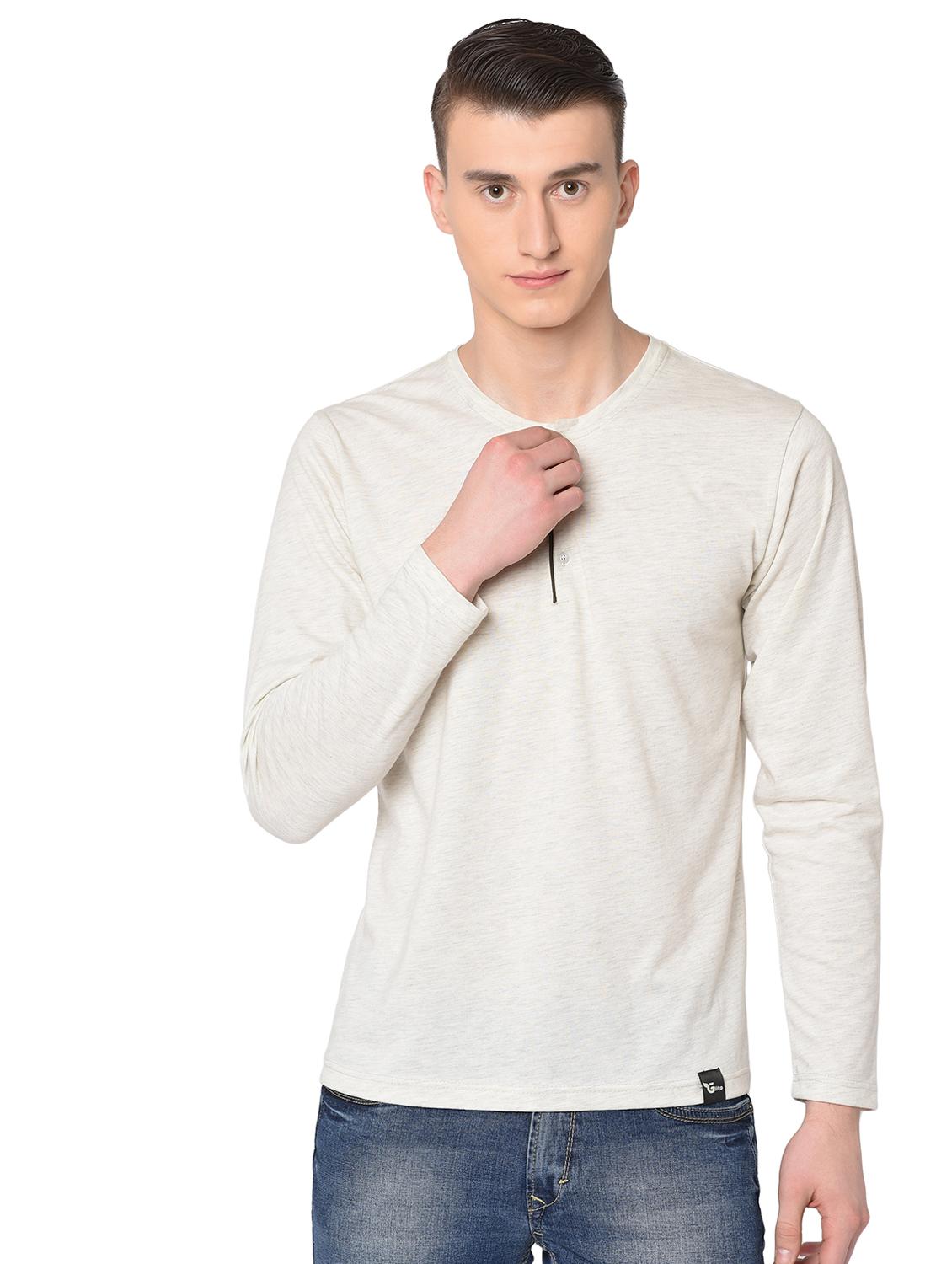 beige solid t-shirt - 16704437 - Zoom Image - 0
