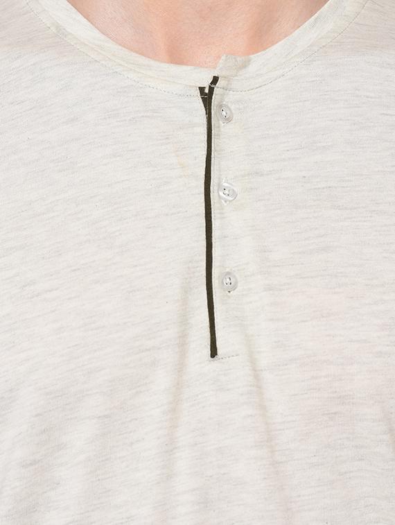 beige solid t-shirt - 16704437 - Standard Image - 3