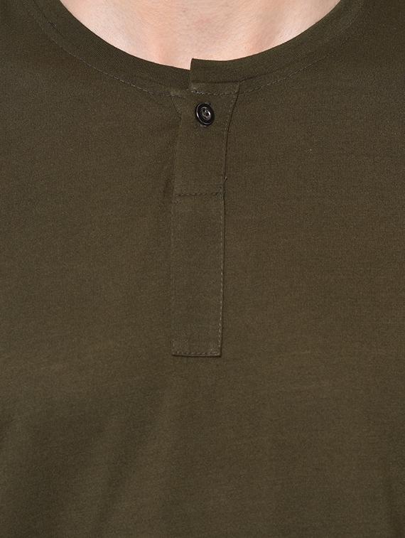 olive green solid t-shirt - 16704441 - Standard Image - 3