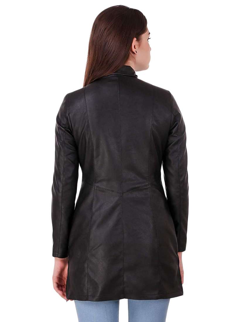 shirt collar leather/leatherette jacket - 16704562 -  Standard Image - 3