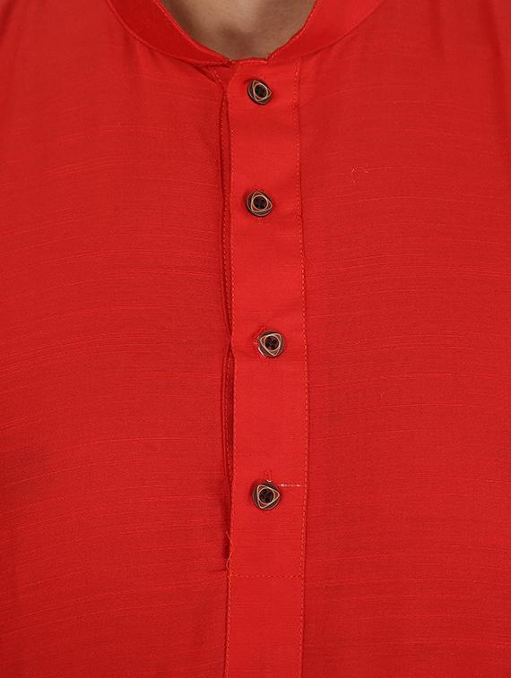red solid long kurta - 16705562 - Standard Image - 3