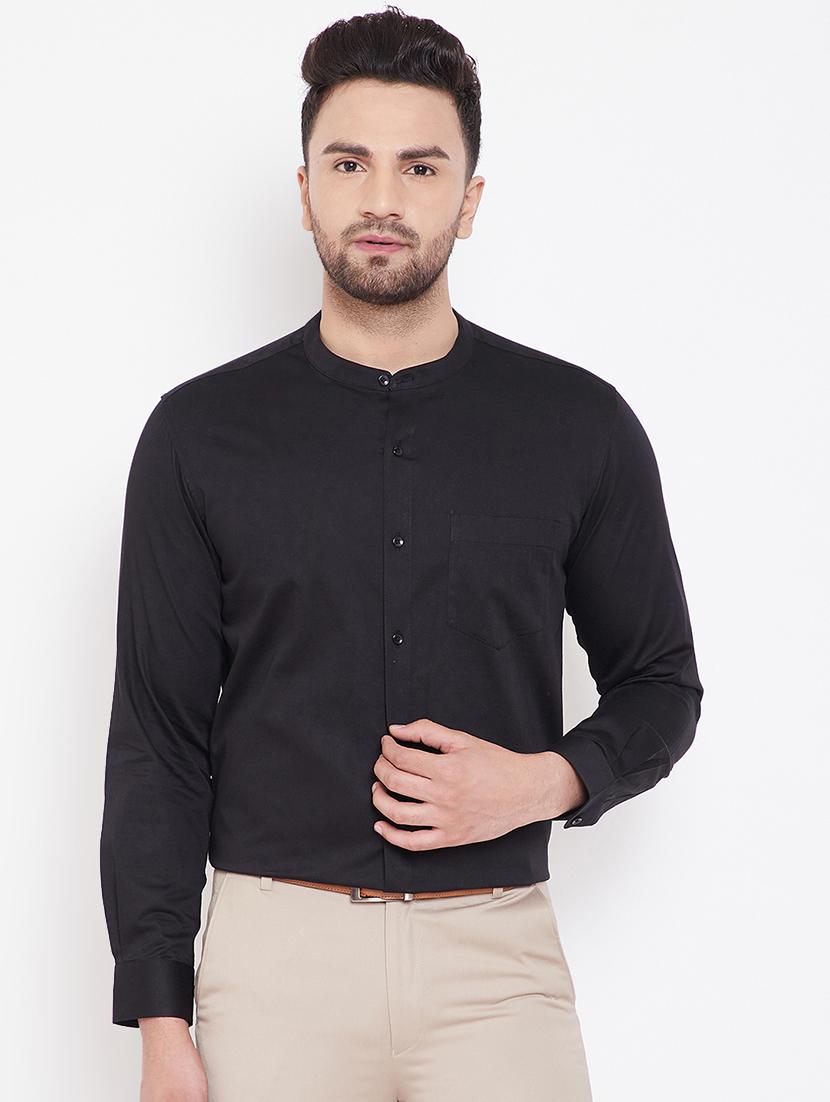black solid formal shirt - 16706042 - Zoom Image - 0