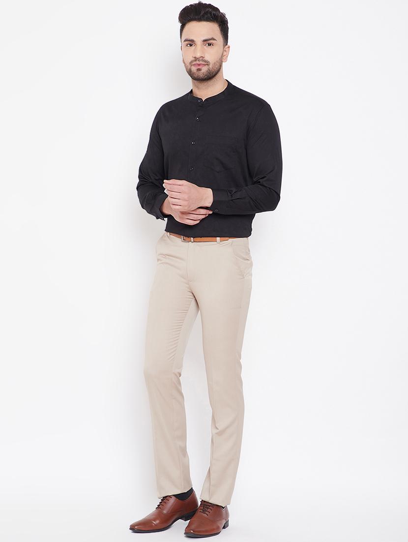 black solid formal shirt - 16706042 - Standard Image - 3