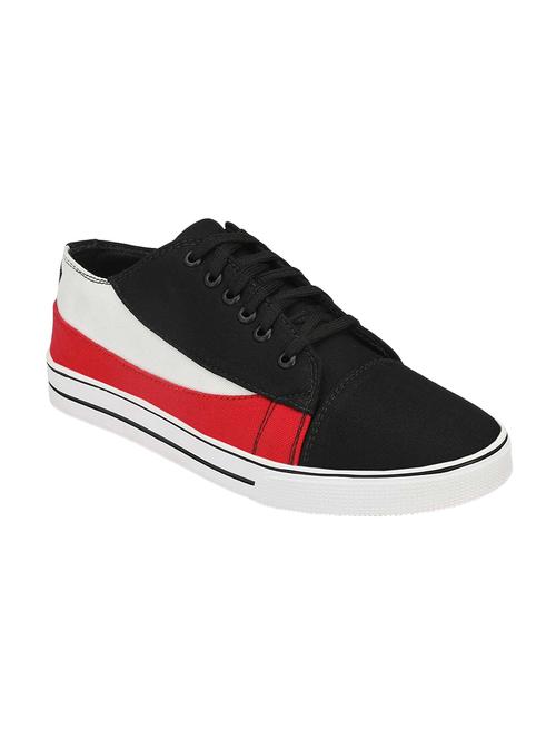 black canvas lace up sneakers - 16707969 - Standard Image - 0