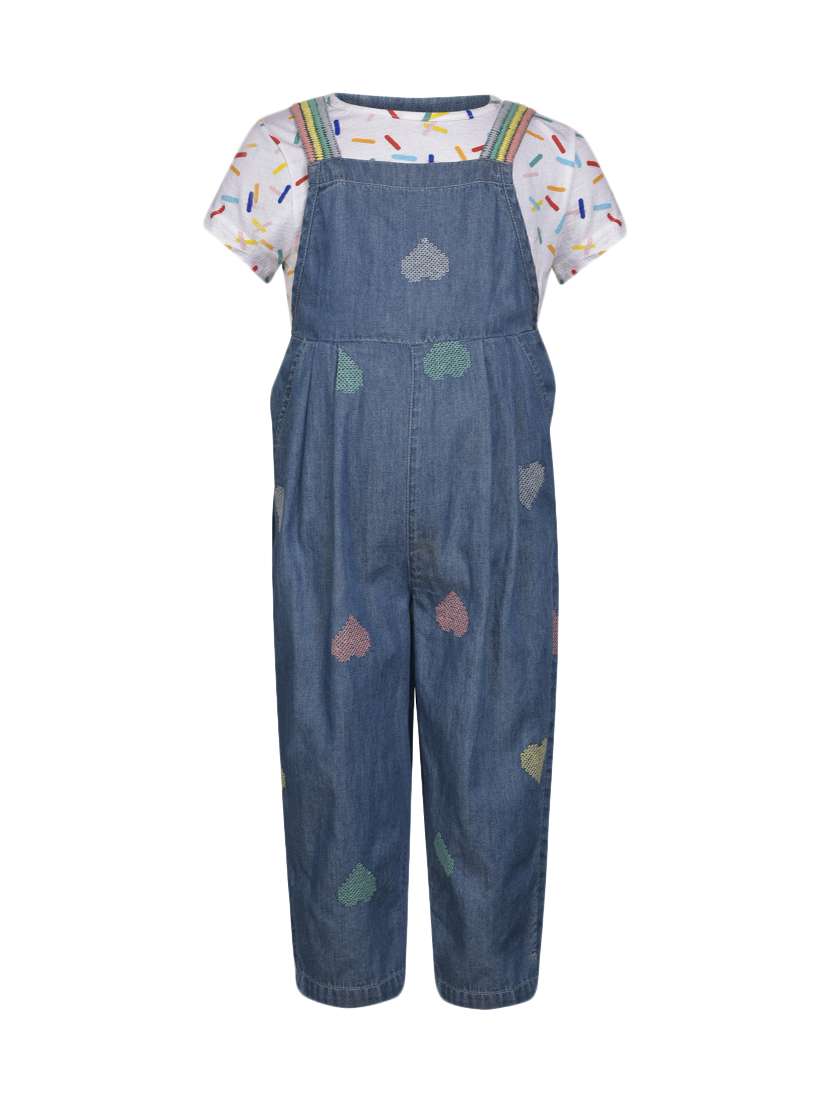blue cotton regular jump suit