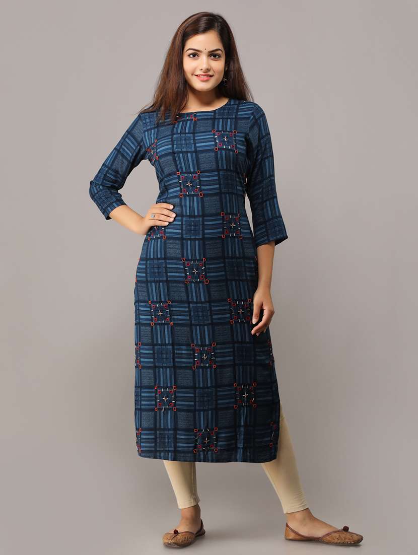 printed straight kurta