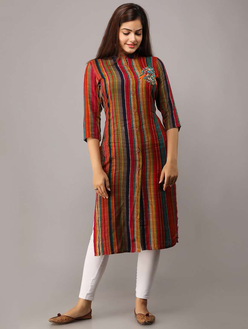 striped straight kurta