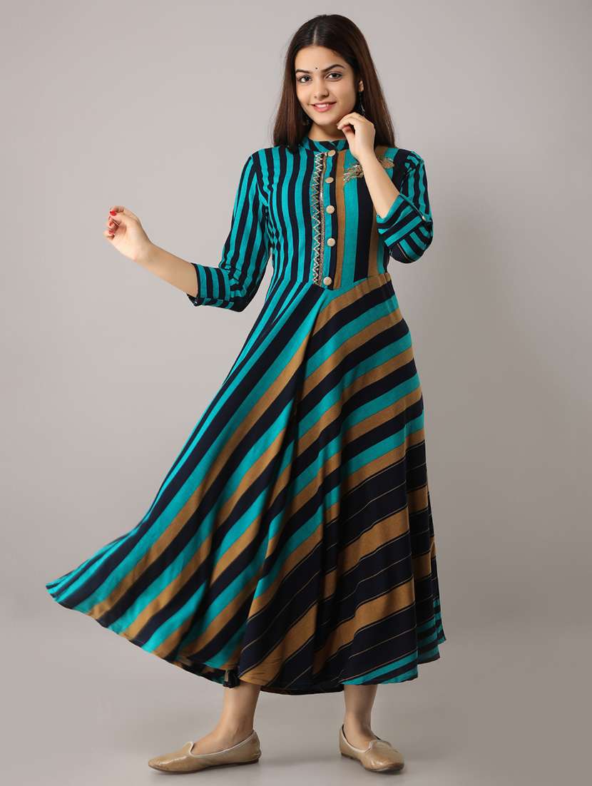 striped a-line kurta