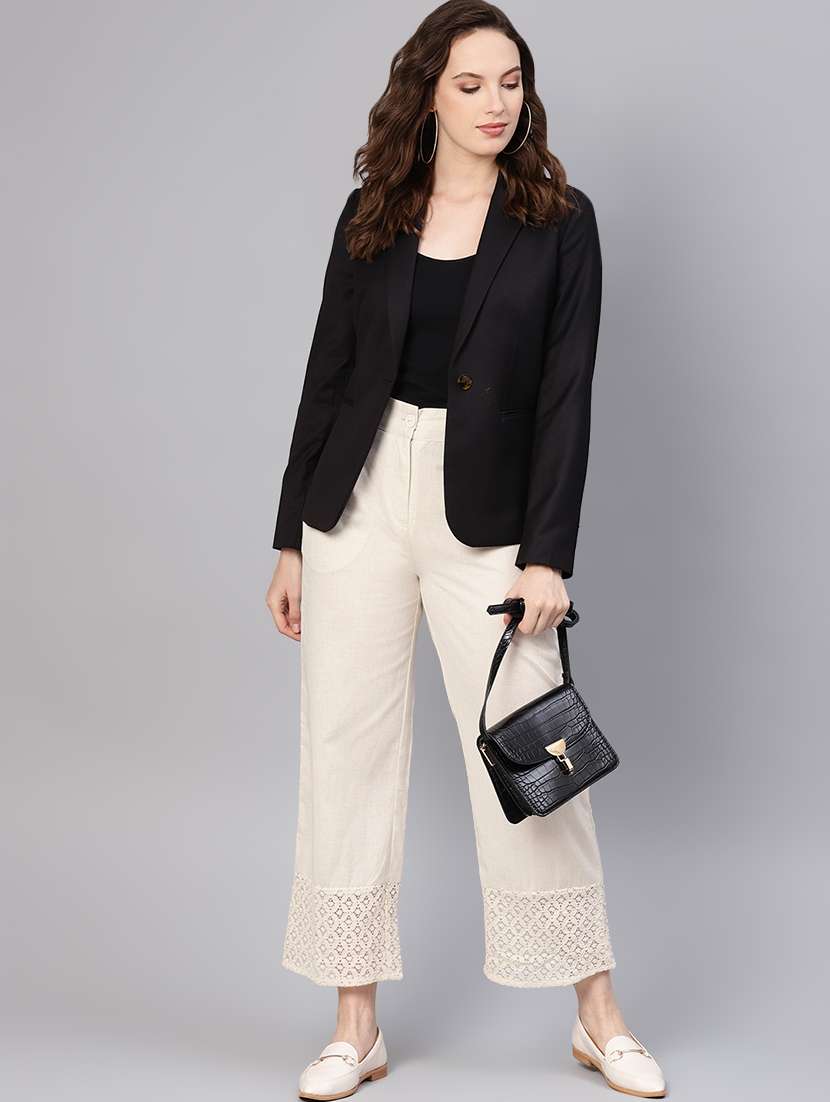 women solid wide leg pants - 16710653 - Standard Image - 3