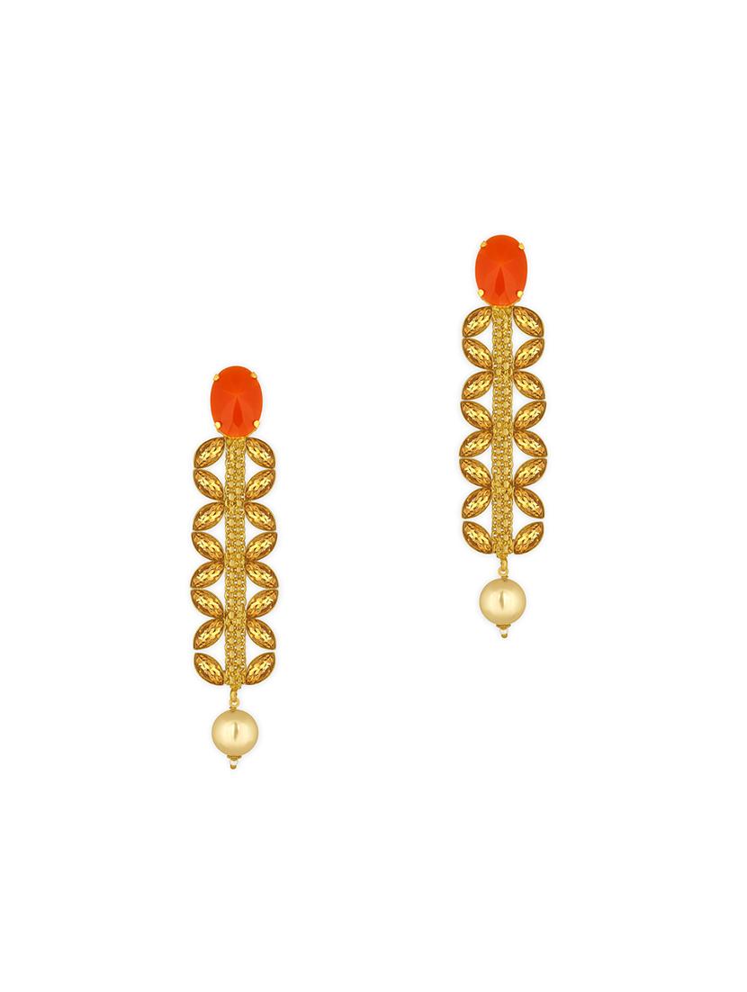 orange brass drop earring - 16711485 - Zoom Image - 0