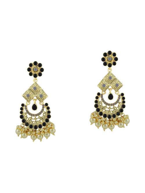 black metal drop earring - 16711544 - Standard Image - 0
