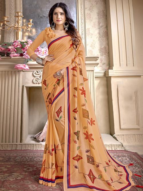 floral printed saree with blouse - 16711620 -  Standard Image - 0