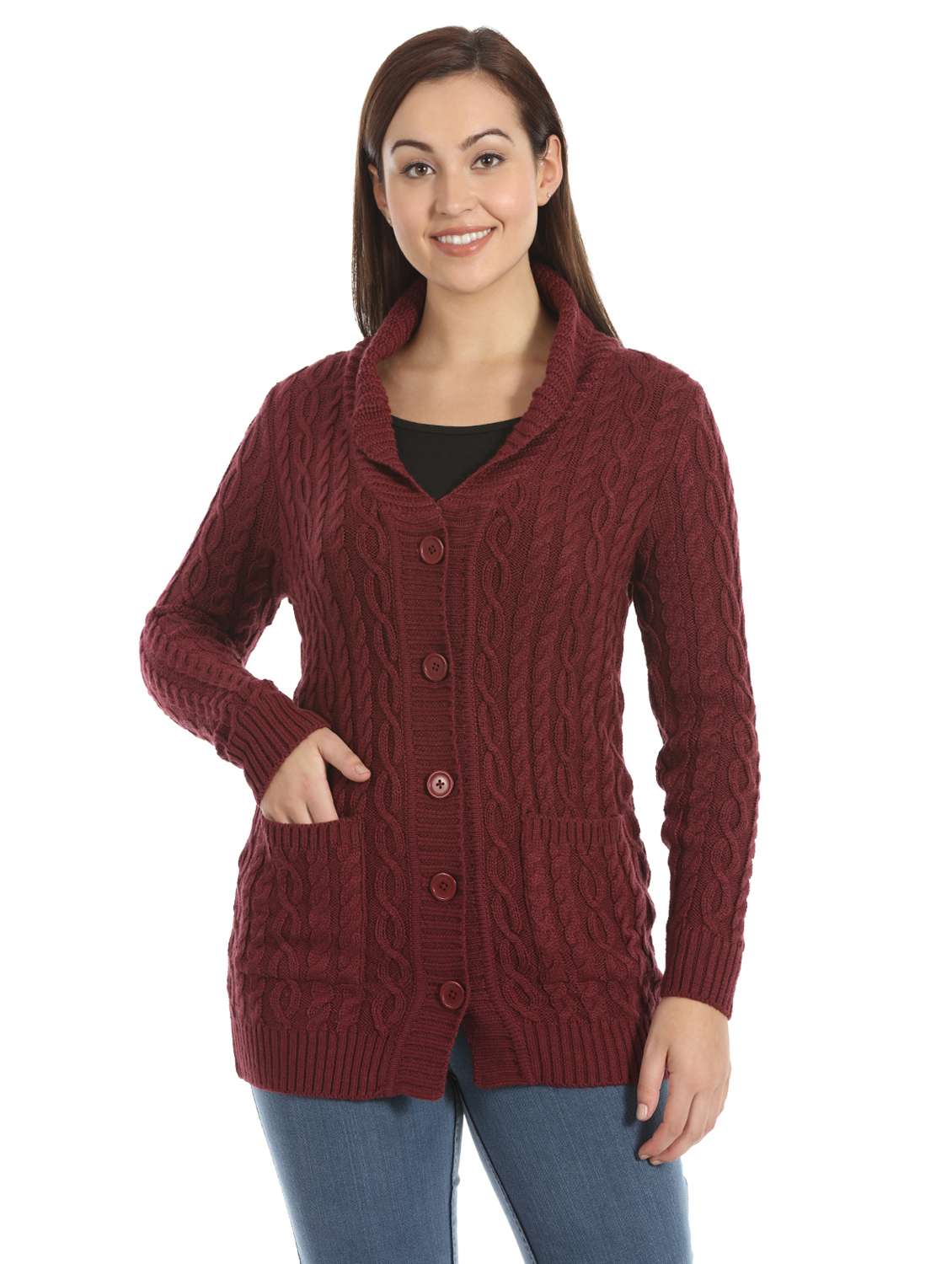 maroon cardigans