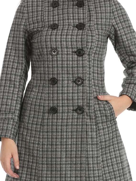 double breasted lapel neck coat - 16711773 - Standard Image - 3