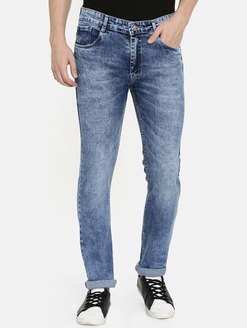 blue heavy washed denim jeans - 16711797 - Standard Image - 0