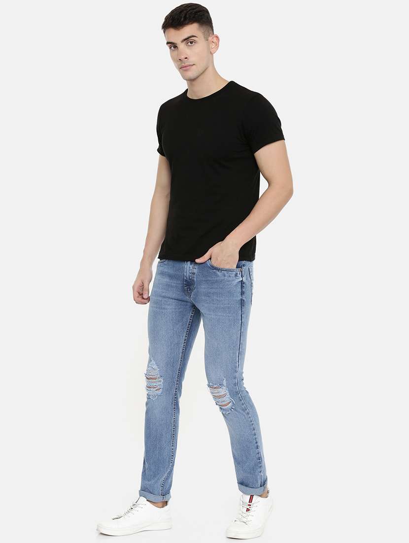blue light washed denim jeans - 16711801 -  Standard Image - 3