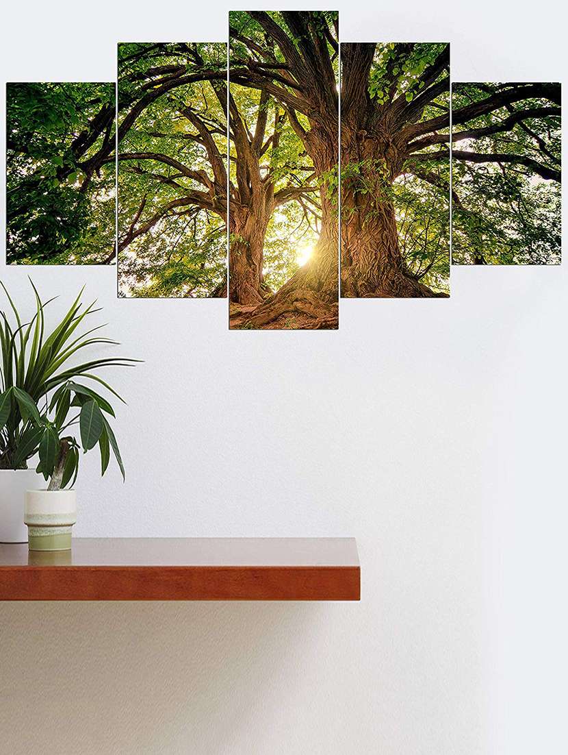Digital Print 5 Panel Wall Art Wooden Painting 