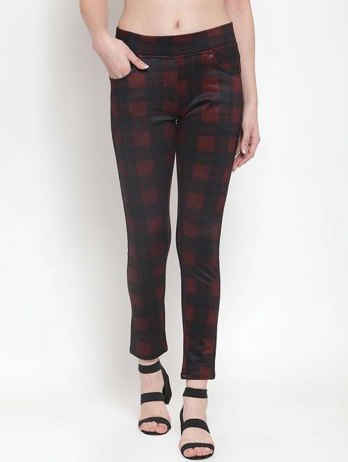 high rise checkered jeggings  - 16711979 -  Standard Image - 0