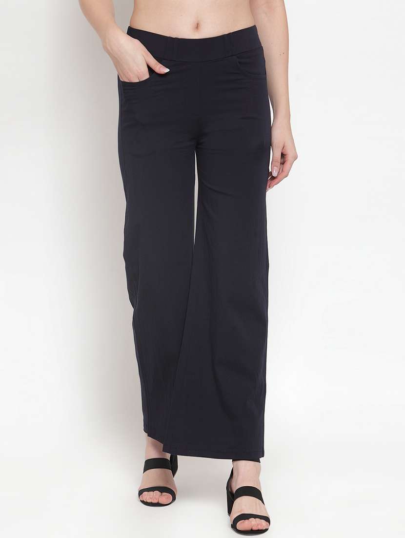 high rise solid wide leg trouser - 16711988 -  Zoom Image - 0