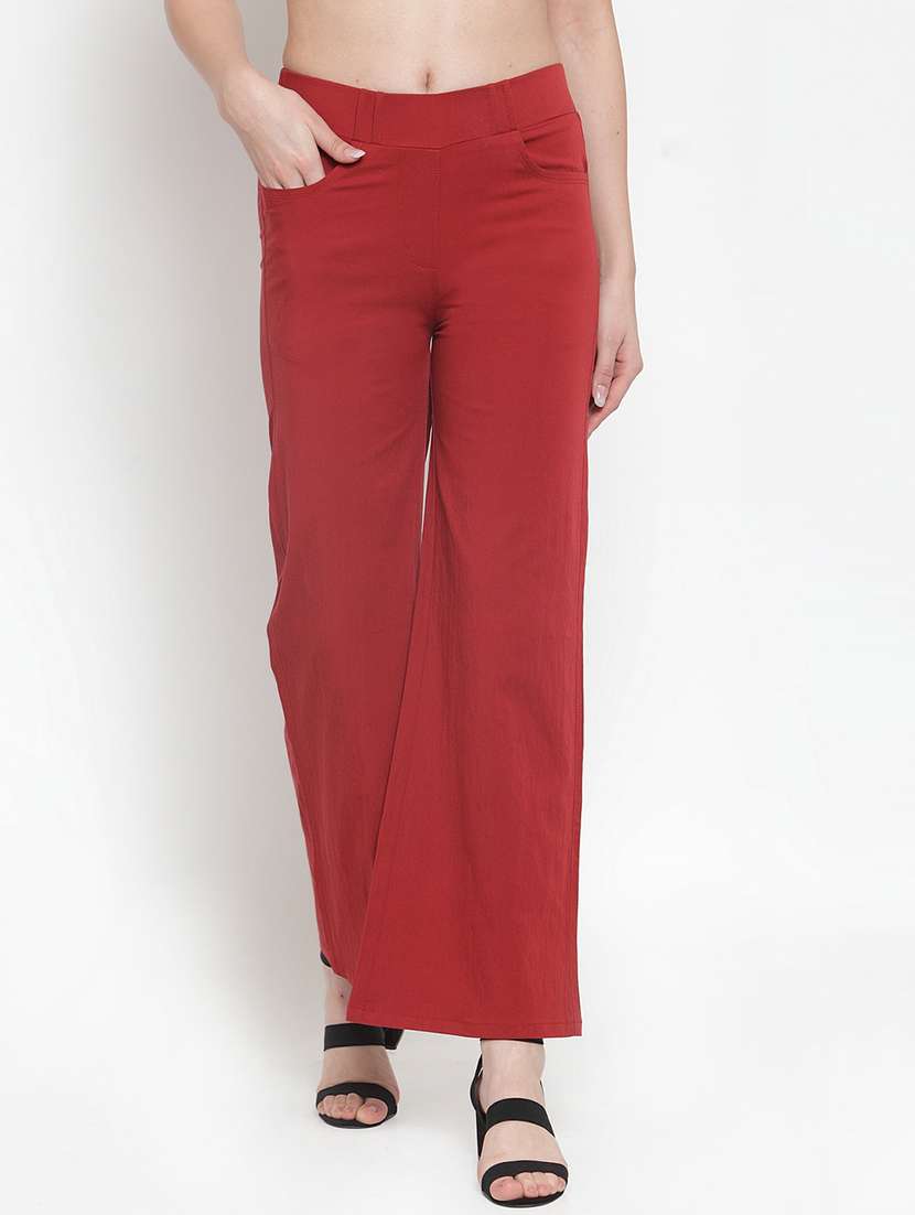 high rise solid wide leg trouser - 16711989 - Zoom Image - 0