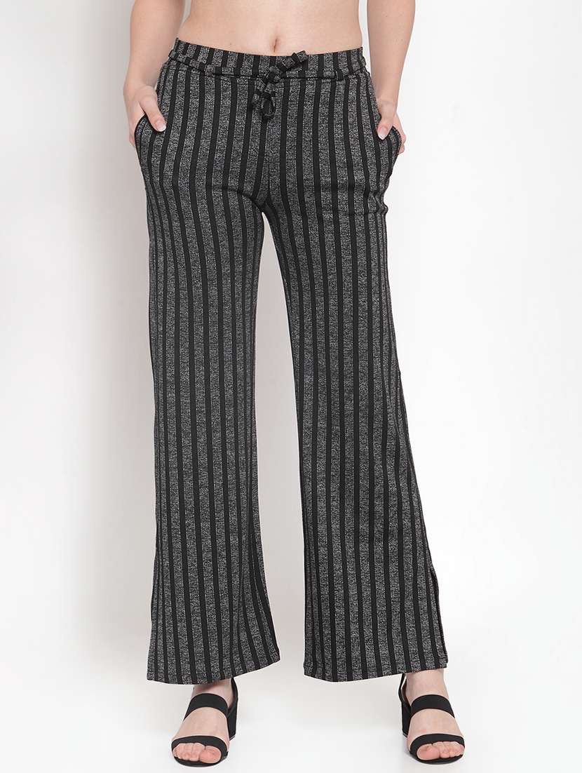tie front striped wide leg trouser - 16711991 - Zoom Image - 0