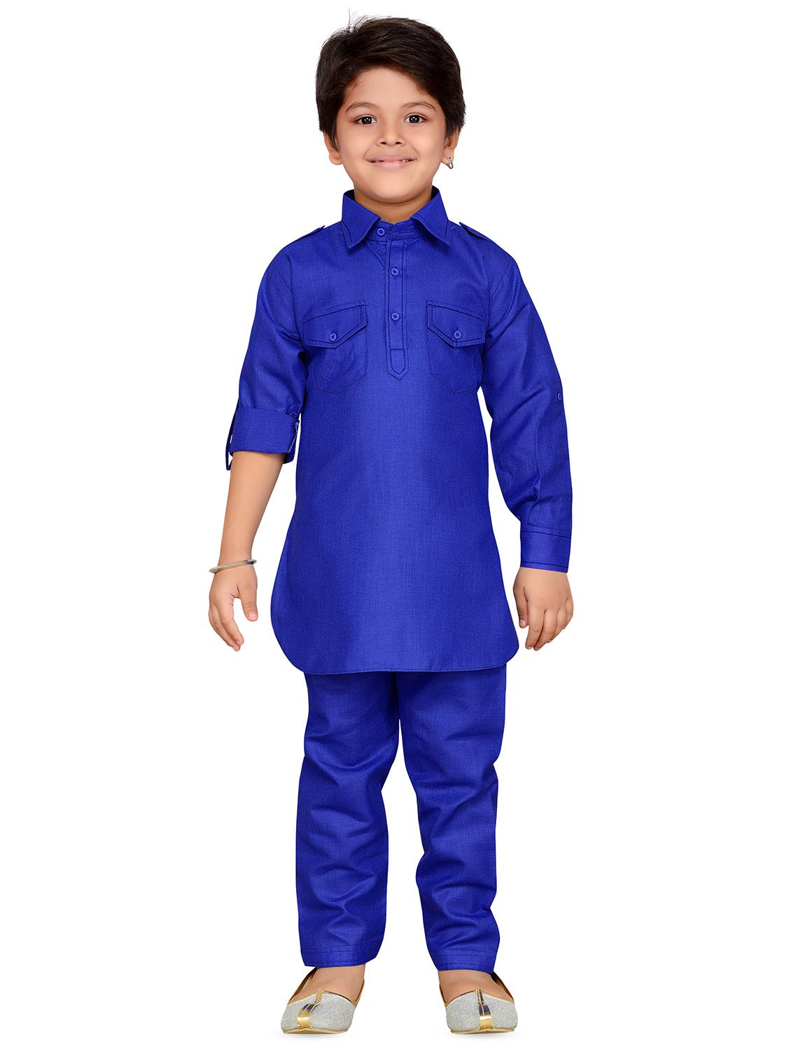 dark blue cotton kurta sets - 16713480 - Zoom Image - 0