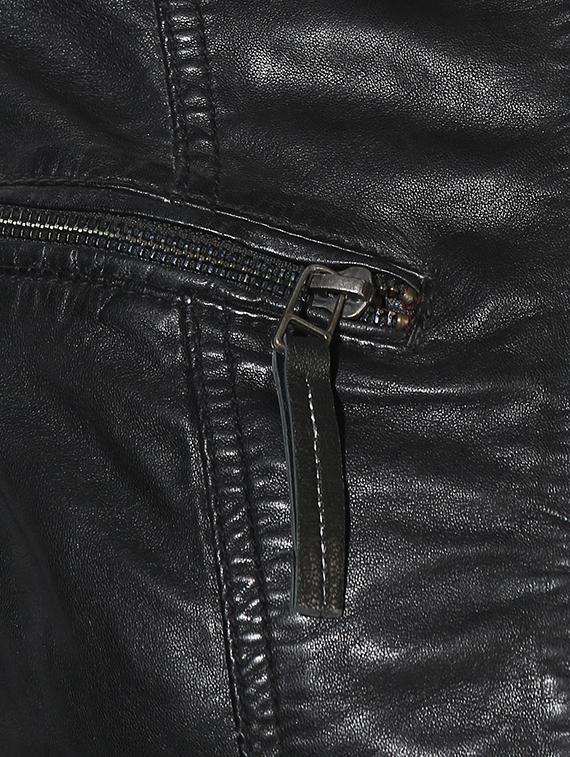 zipper detail leather jacket - 16713633 - Standard Image - 5