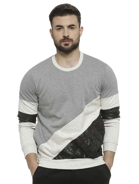 mens color block sweatshirt