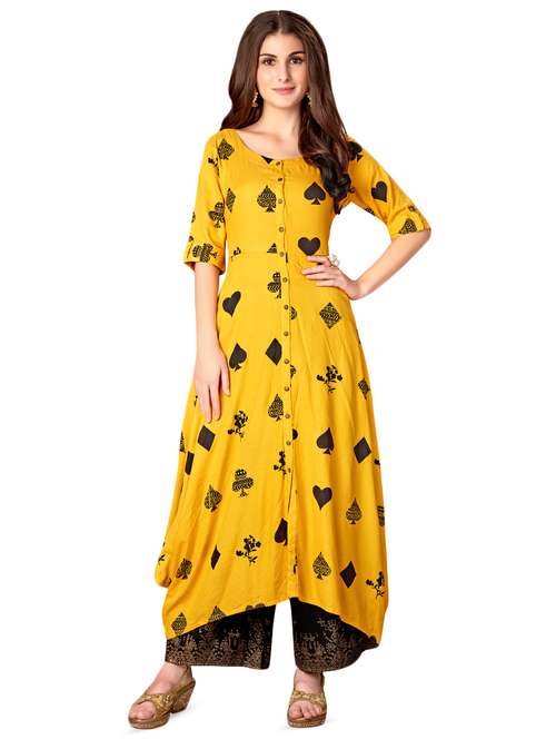 conversational cowl kurta - 16713966 -  Standard Image - 0