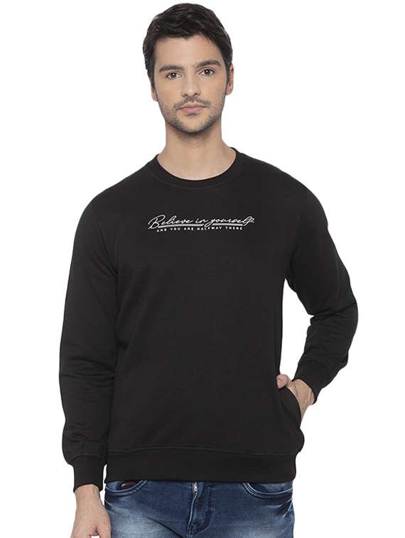 black chest print sweatshirt - 16713994 - Zoom Image - 0