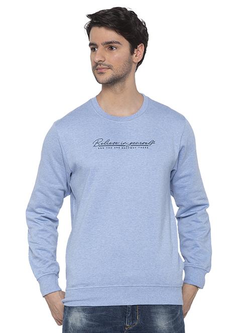 light blue chest print sweatshirt - 16713997 - Standard Image - 0