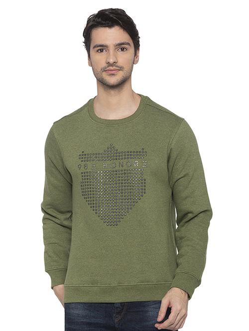 green chest print sweatshirt - 16714018 - Standard Image - 0