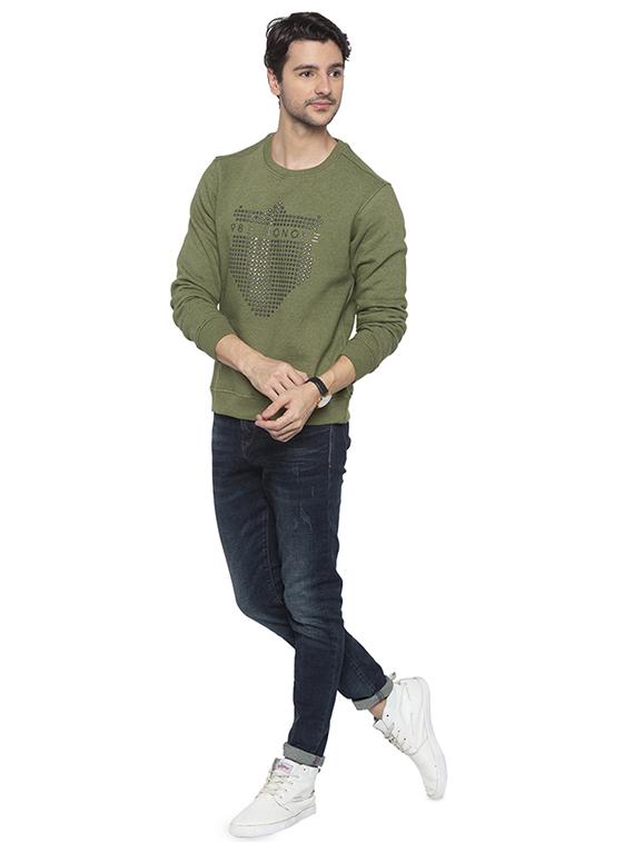green chest print sweatshirt - 16714018 - Standard Image - 3