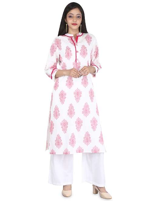 printed kurta palazzo set - 16716220 - Standard Image - 0